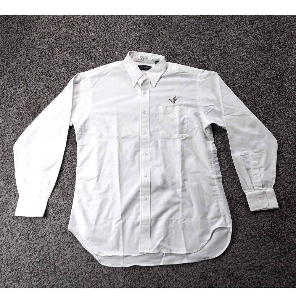 Gitman Bros Button Down Mens 15.5 34 White Oxford Mallard Duck Embroidered USA
